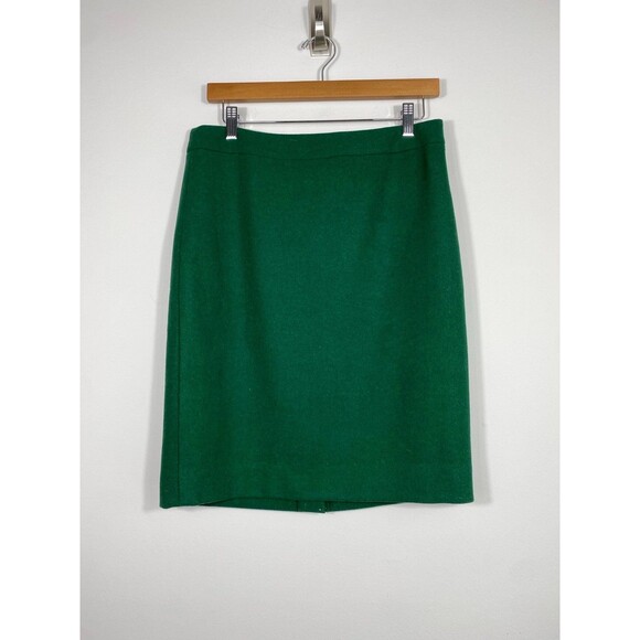 J. Crew Dresses & Skirts - J.Crew The Pencil Skirt Green Wool Blend Career Classic Size 6 NWOT